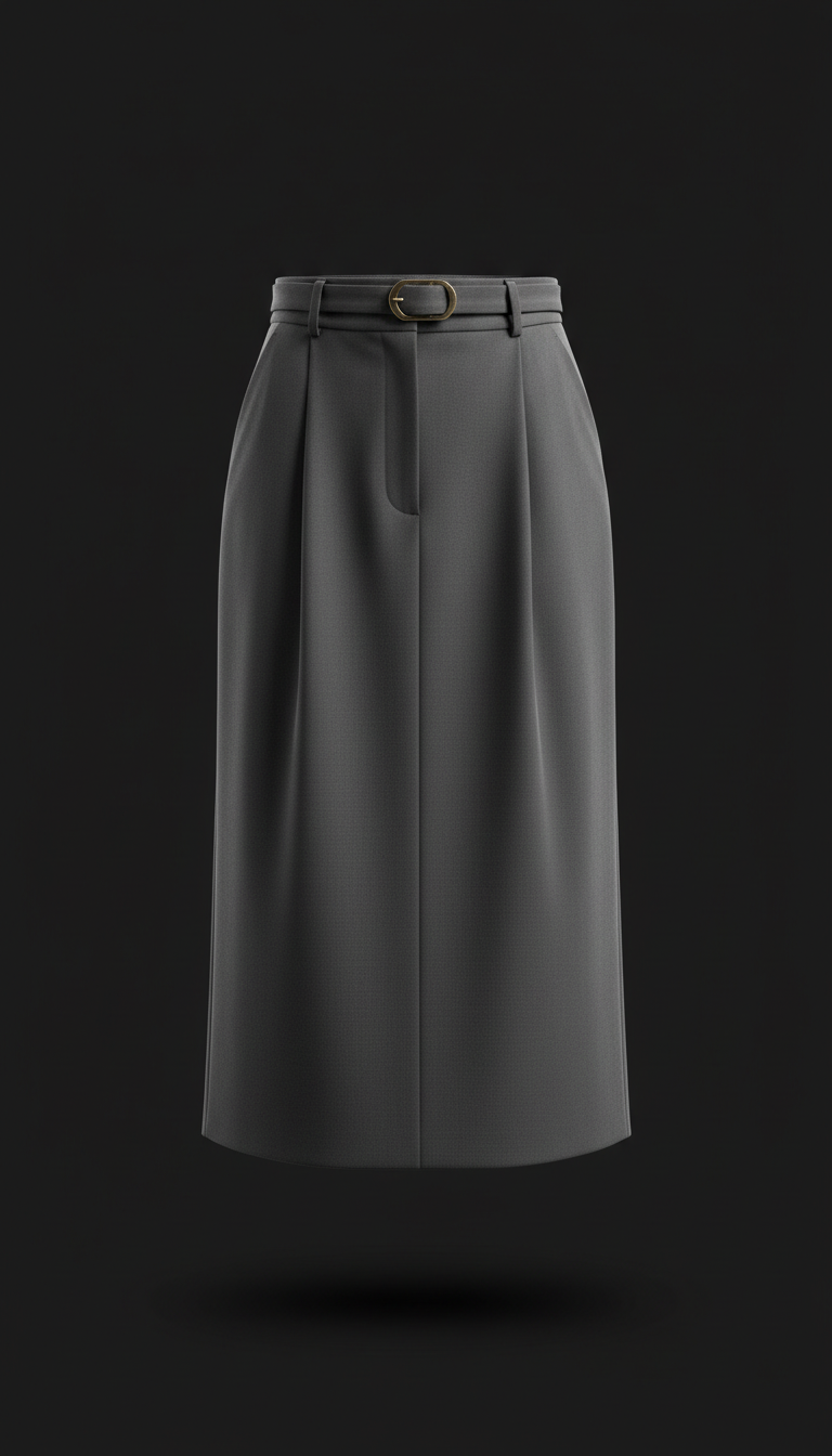 Tailored Midi Skirt Urban Graphite