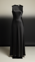Silk Blend Column Dress Onyx Black